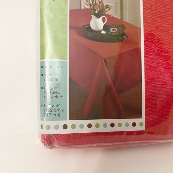 Benson Mills Fabric Tablecloth Red 60”x 84” - Picture 4 of 14